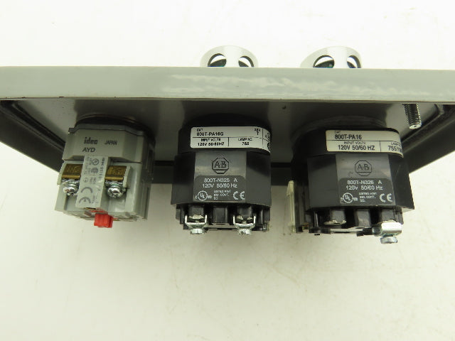 SCE-3PBXI Pushbutton Control Station Enclosure Green E-Stop 3-Button Box