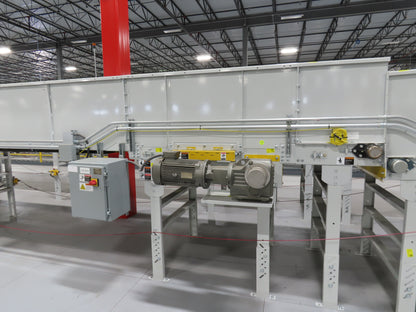 Hytrol Compcrs 43"x 63' Slider Bed Conveyor 41" Belt 7.5Hp 3PH Center Drive VFD