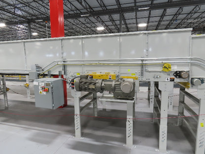 Hytrol Compcrs 43"x 63' Slider Bed Conveyor 41" Belt 7.5Hp 3PH Center Drive VFD