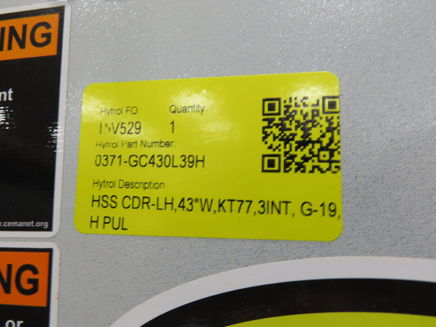 Hytrol Compcrs 43"x 63' Slider Bed Conveyor 41" Belt 7.5Hp 3PH Center Drive VFD