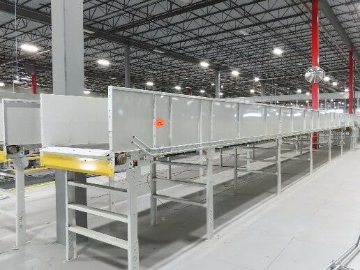 Hytrol Compcrs 43"x 63' Slider Bed Conveyor 41" Belt 7.5Hp 3PH Center Drive VFD