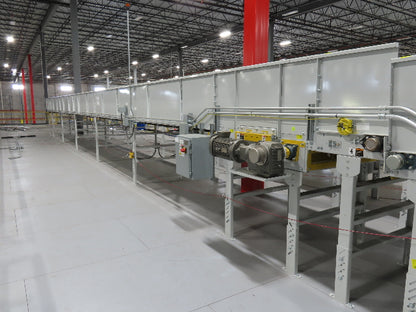 Hytrol Compcrs 43"x 63' Slider Bed Conveyor 41" Belt 7.5Hp 3PH Center Drive VFD