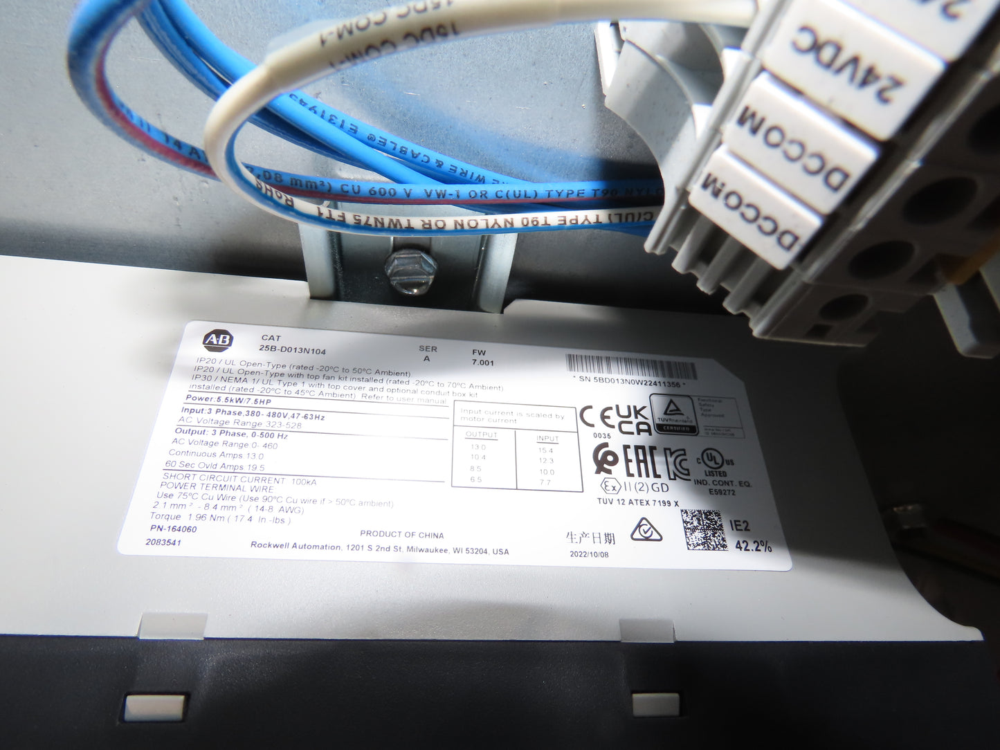 Hytrol HSS 43"x 61' Slider Bed Conveyor 41" Belt 7.5Hp 3PH Center Drive w/VFD