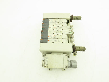 SMC VQ4101-5W/VQ4301-5W Pneumatic Solenoid Valve 6-Station Manifold 24VDC