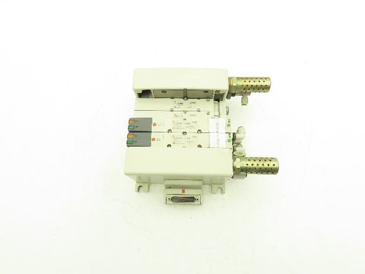 SMC VQ4301-5W Pneumatic Solenoid Valve 4-Station Manifold 24VDC w/2 Valves
