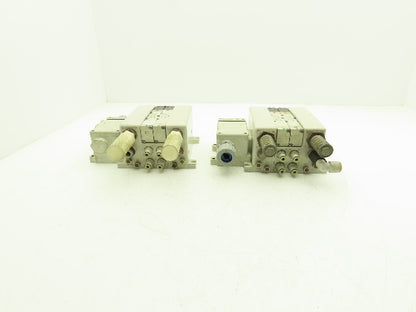 SMC VQ4301-5W Pneumatic Solenoid Valve 2-Station Manifold 24VDC  Lot of 2