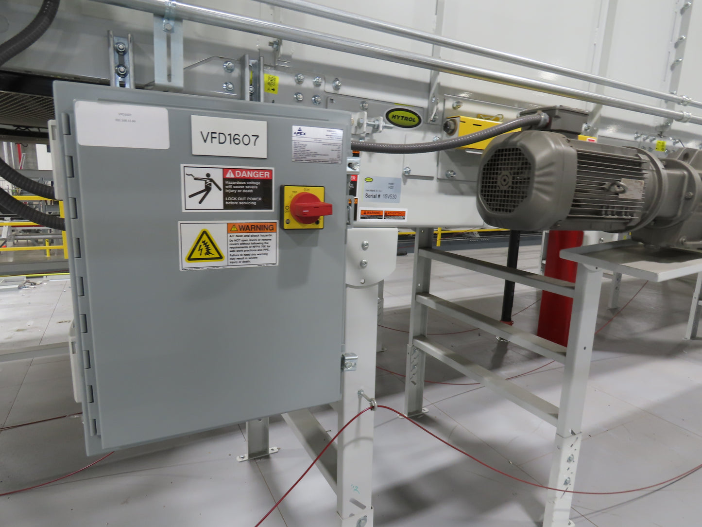 Hytrol HSS 43"x 62' Slider Bed Conveyor 41" Belt 7.5Hp 3PH Center Drive w/VFD