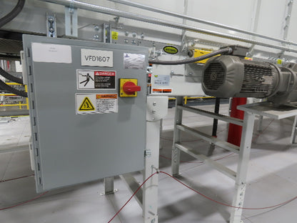 Hytrol HSS 43"x 62' Slider Bed Conveyor 41" Belt 7.5Hp 3PH Center Drive w/VFD