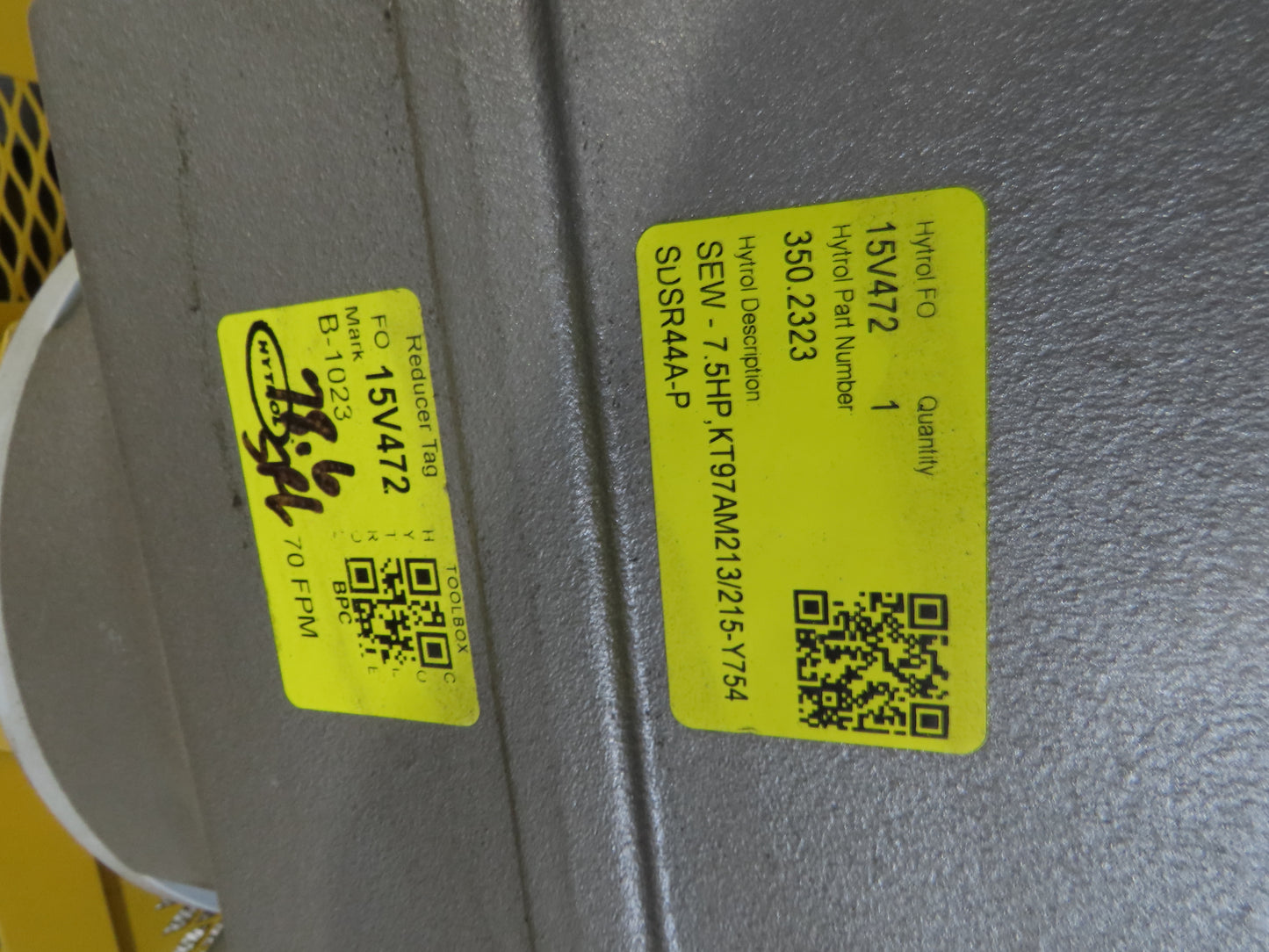 Hytrol BPC 43"x 55' Incline Belt Conveyor 7.5Hp 3PH Center Drive 70fpm 17'H