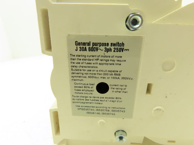 Socomec Fuserbloc J30A Through Door Fusible Disconnect Switch