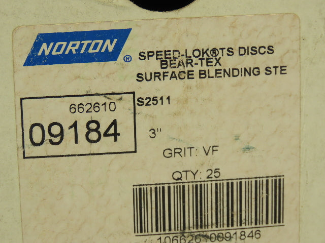 Norton 66261009184 3" Speed Lok Bear Tex Surface Prep Blending Discs Lot of 25