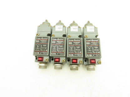 Cutler Hammer E50SAN Limit Switch w/E50DT3 Actuator Head 120VAC 1NO 1NC Lot of 4