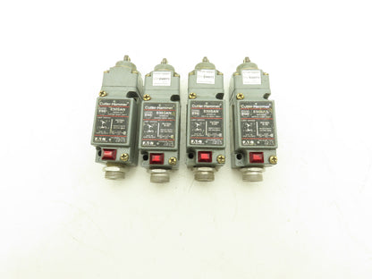Cutler Hammer E50SAN Limit Switch w/E50DT3 Actuator Head 120VAC 1NO 1NC Lot of 4