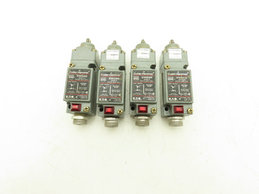 Cutler Hammer E50SAN Limit Switch w/E50DT3 Actuator Head 120VAC 1NO 1NC Lot of 4