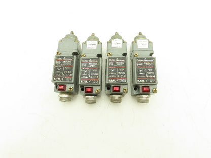 Cutler Hammer E50SAN Limit Switch w/E50DT3 Actuator Head 120VAC 1NO 1NC Lot of 4