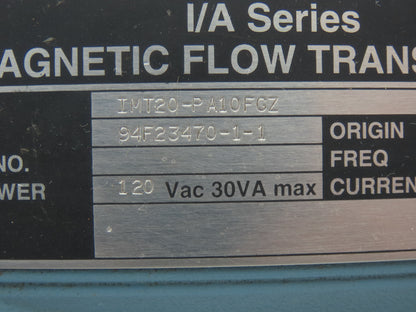 Foxboro IMT20-PA10FGZ Magnetic Flow Transmitter 120VAC I/A Series
