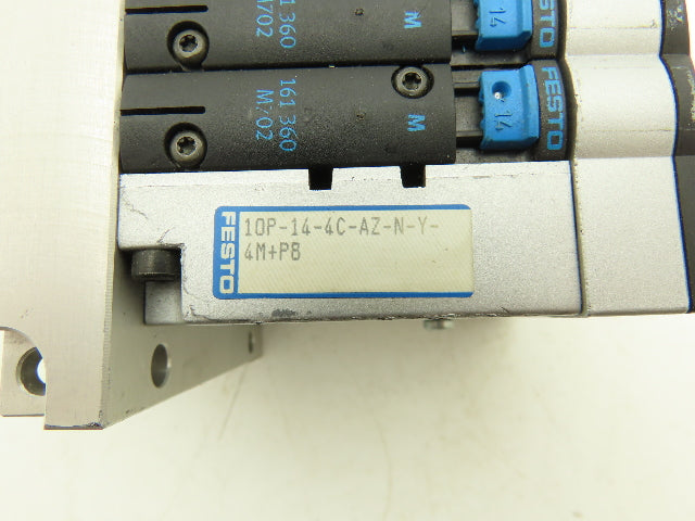 Festo 10P-14-4C-AZ-N-Y-4M+PB 4-Station Solenoid Valve Manifold 24VDC 161360