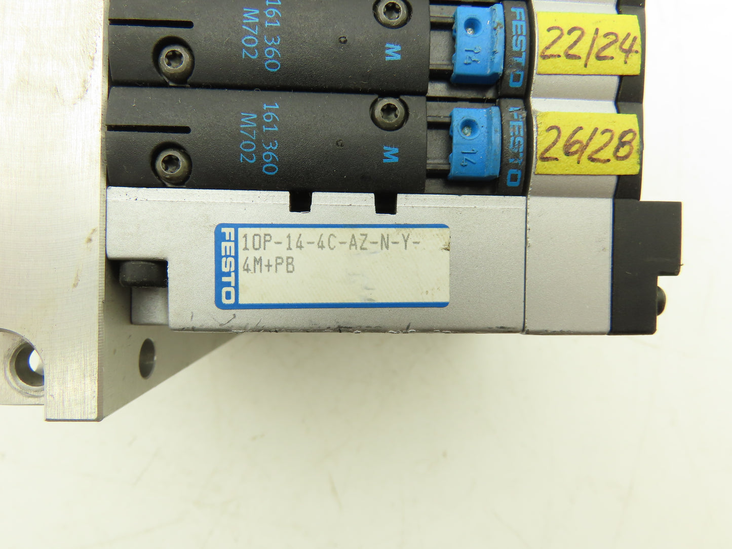 Festo 10P-14-4C-AZ-N-Y-4M+PB Pneumatic Air 4-Station Valve Manifold 24VDC