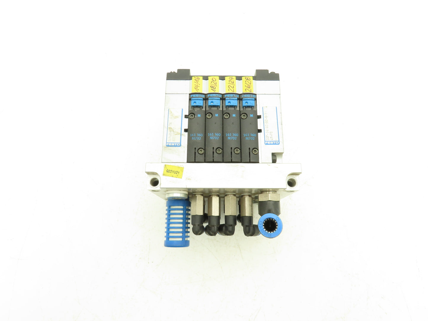 Festo 10P-14-4C-AZ-N-Y-4M+PB Pneumatic Air 4-Station Valve Manifold 24VDC