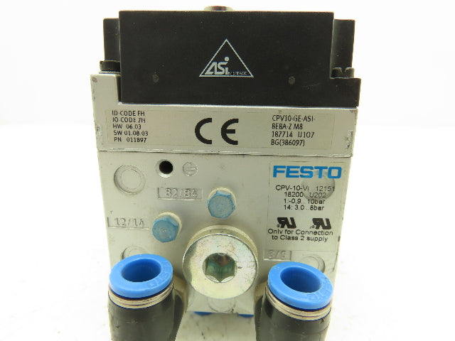 Festo CPV10-GE-ASI-8E8A M8  8-Station Pneumatic Solenoid Valve Manifold 24VDC
