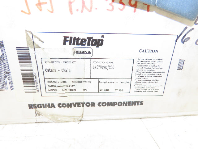 FliteTop DK879TKG/000 TableTop Conveyor Chain Side Flex 4.5"x 10' Gray