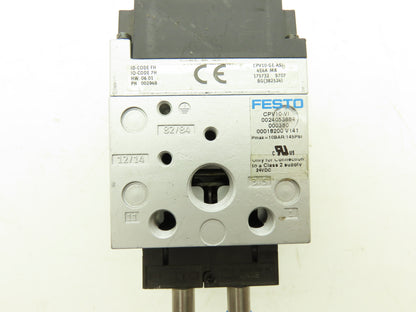 Festo 002948 Pneumatic 4-Station Solenoid 3 Valve Assembly Air Manifold