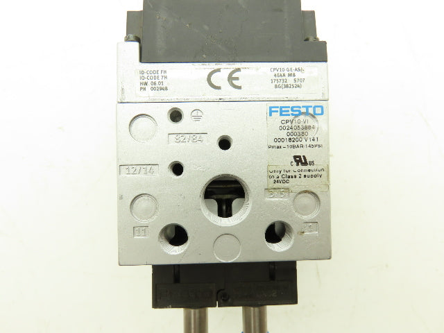 Festo 002948 Pneumatic 4-Station Solenoid 3 Valve Assembly Air Manifold