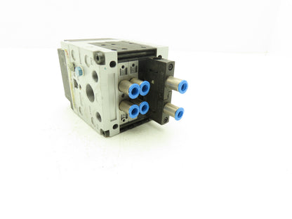 Festo 002948 Pneumatic 4-Station Solenoid 3 Valve Assembly Air Manifold