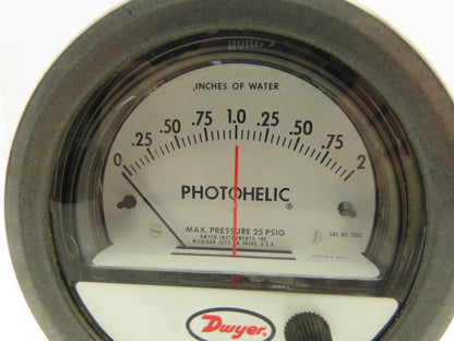 Dwyer A3002 Photohelic Pressure Switch/Gauge Range 0-20" w.c.