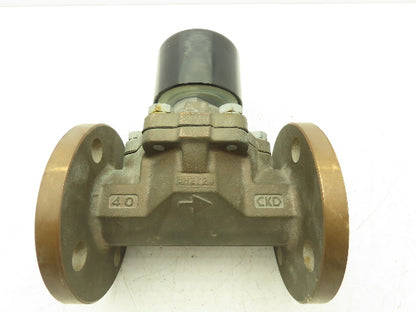 CKD ADK21-40F-03N Bronze Solenoid Valve 43mm Flanged 100V Pilot Kick Type