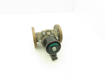 CKD ADK21-40F-03N Bronze Solenoid Valve 43mm Flanged 100V Pilot Kick Type