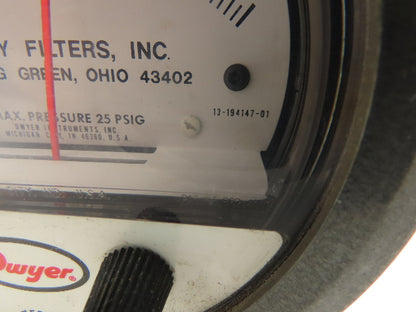 Dwyer 13-194147-01 Photohelic Pressure Switch/Gauge Range 40-90" w.c.