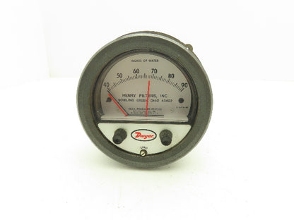 Dwyer 13-194147-01 Photohelic Pressure Switch/Gauge Range 40-90" w.c.