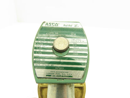 Asco Red-Hat 8210G3 3/4" Brass Solenoid Valve 2-Way 120V Normally Open Lot of 2