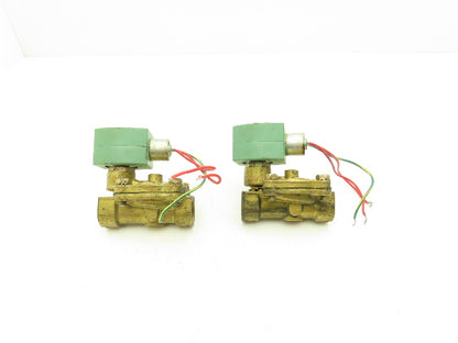 Asco Red-Hat 8210G3 3/4" Brass Solenoid Valve 2-Way 120V Normally Open Lot of 2