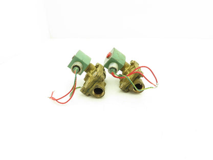 Asco Red-Hat 8210G3 3/4" Brass Solenoid Valve 2-Way 120V Normally Open Lot of 2