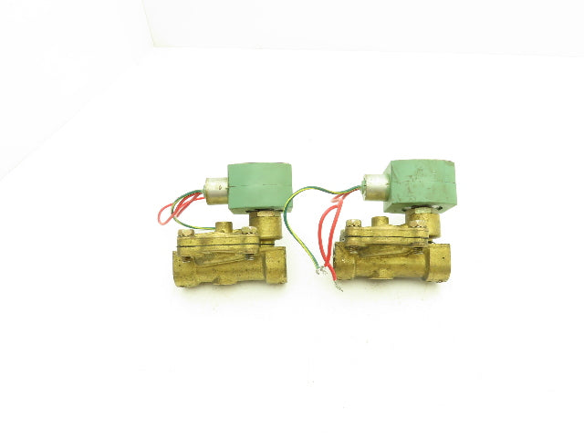 Asco Red-Hat 8210G3 3/4" Brass Solenoid Valve 2-Way 120V Normally Open Lot of 2