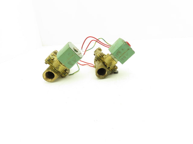 Asco Red-Hat 8210G3 3/4" Brass Solenoid Valve 2-Way 120V Normally Open Lot of 2