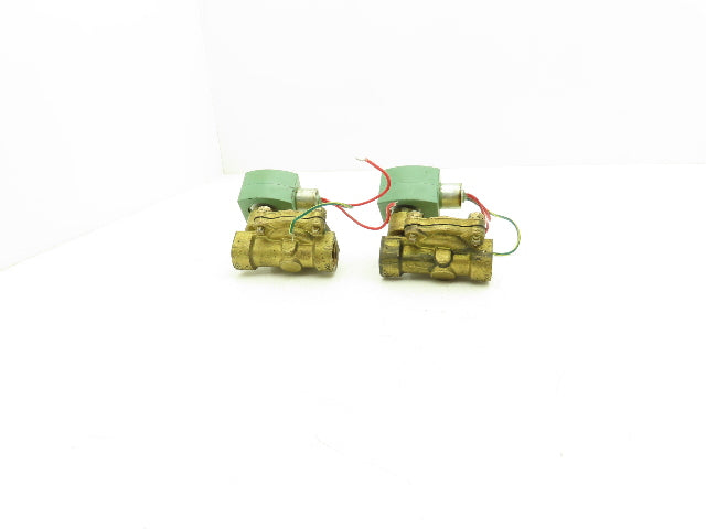 Asco Red-Hat 8210G3 3/4" Brass Solenoid Valve 2-Way 120V Normally Open Lot of 2