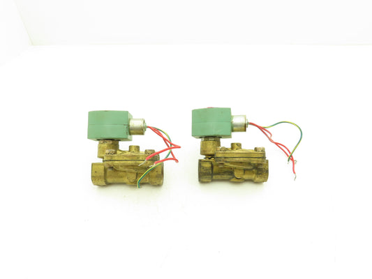 Asco Red-Hat 8210G3 3/4" Brass Solenoid Valve 2-Way 120V Normally Open Lot of 2