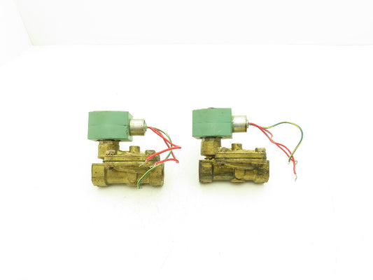Asco Red-Hat 8210G3 3/4" Brass Solenoid Valve 2-Way 120V Normally Open Lot of 2