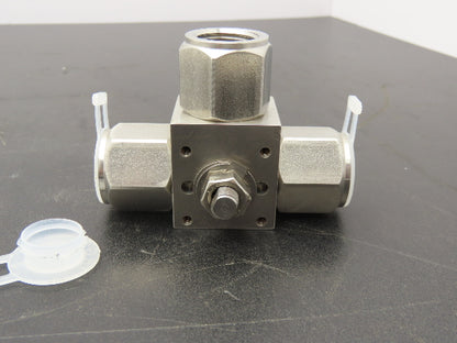 Flow Tek BSSP1015NFS-EP-ACT  3-Way Stainless Ball Valve 1/2"NPT 6000psi 316SS