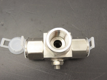 Flow Tek BSSP1015NFS-EP-ACT  3-Way Stainless Ball Valve 1/2"NPT 6000psi 316SS