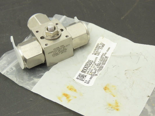 Flow Tek BSSP1015NFS-EP-ACT  3-Way Stainless Ball Valve 1/2"NPT 6000psi 316SS