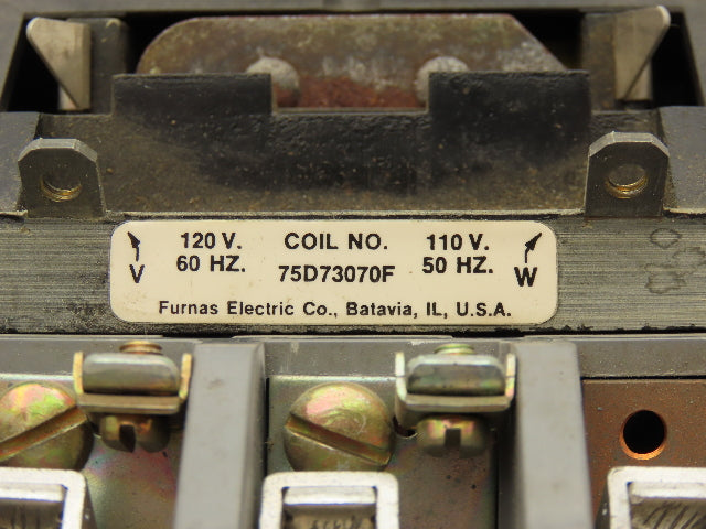 Furnas 14FP32AF NEMA Size 2 Motor Starter 45A 575VAC 25Hp 120V Coil