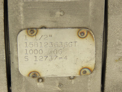 TBV 15B123636GT Stainless Ball Valve 1.5" Socket Weld 3Pc 1000 WOG CF3M