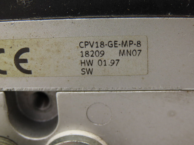 Festo CPV18-GE-MP-8 Pneumatic 8-Station Solenoid Valve Manifold 24VDC 18209