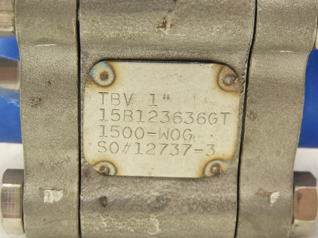 TBV 15B123636GT Stainless Ball Valve 1" Socket Weld 3Pc 1500 WOG CF3M  Lot of 2