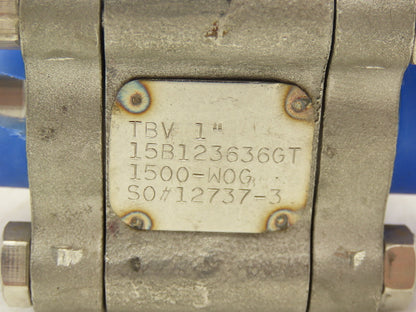 TBV 15B123636GT Stainless Ball Valve 1" Socket Weld 3Pc 1500 WOG CF3M  Lot of 2
