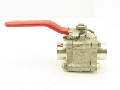 TBV 15B123636GT Stainless Ball Valve 1" Socket Weld 3Pc 1500 WOG CF3M  Lot of 2